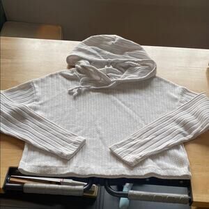 Cozy White Knit Hoodie